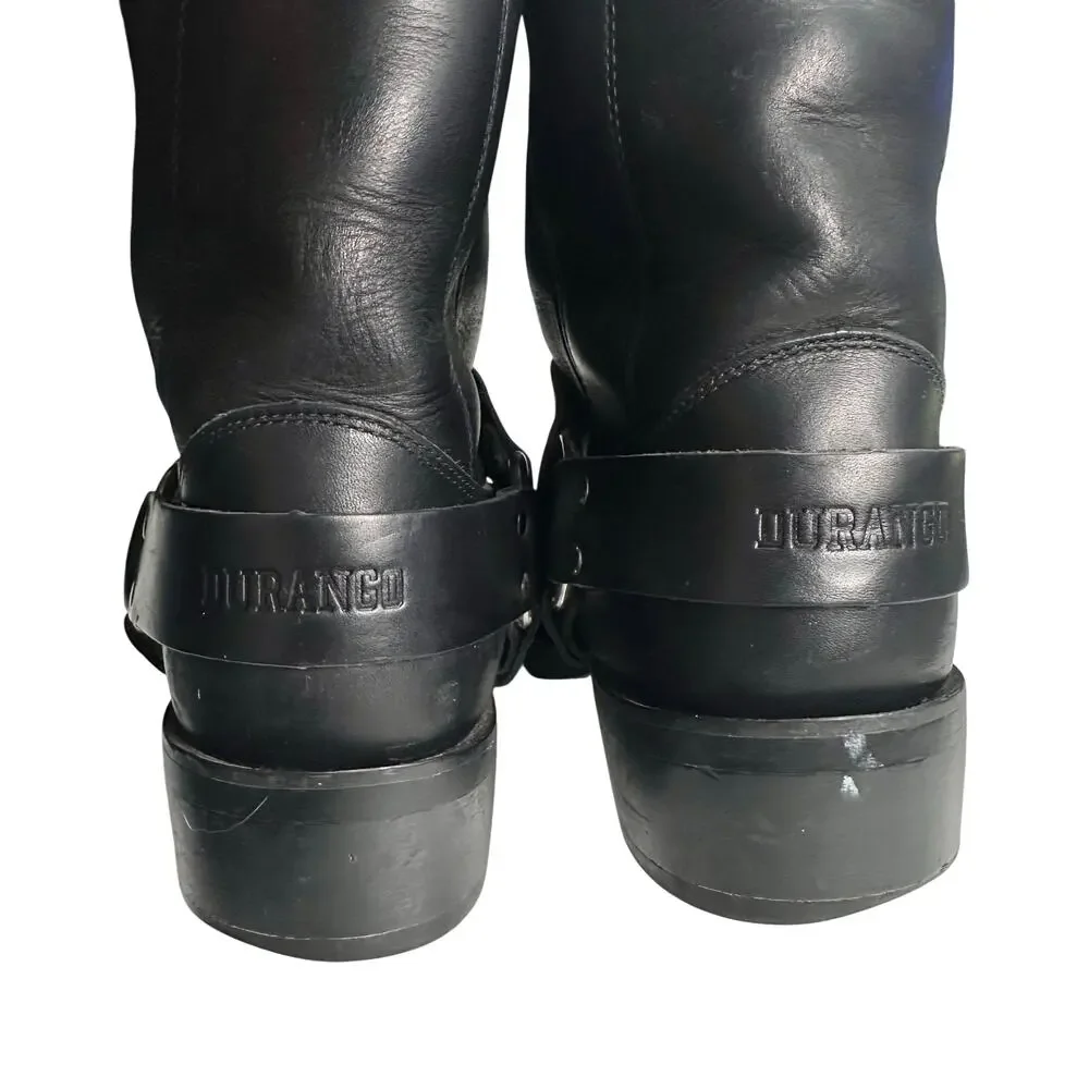 Durango | Men | Oiled Black Harness Biker Full Grain Leather Boots | Sz 11.5 EE